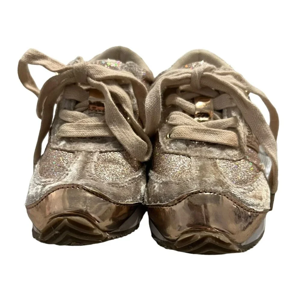 Joyfolie T10 Ari Gold Glitter & Velvet Sneakers